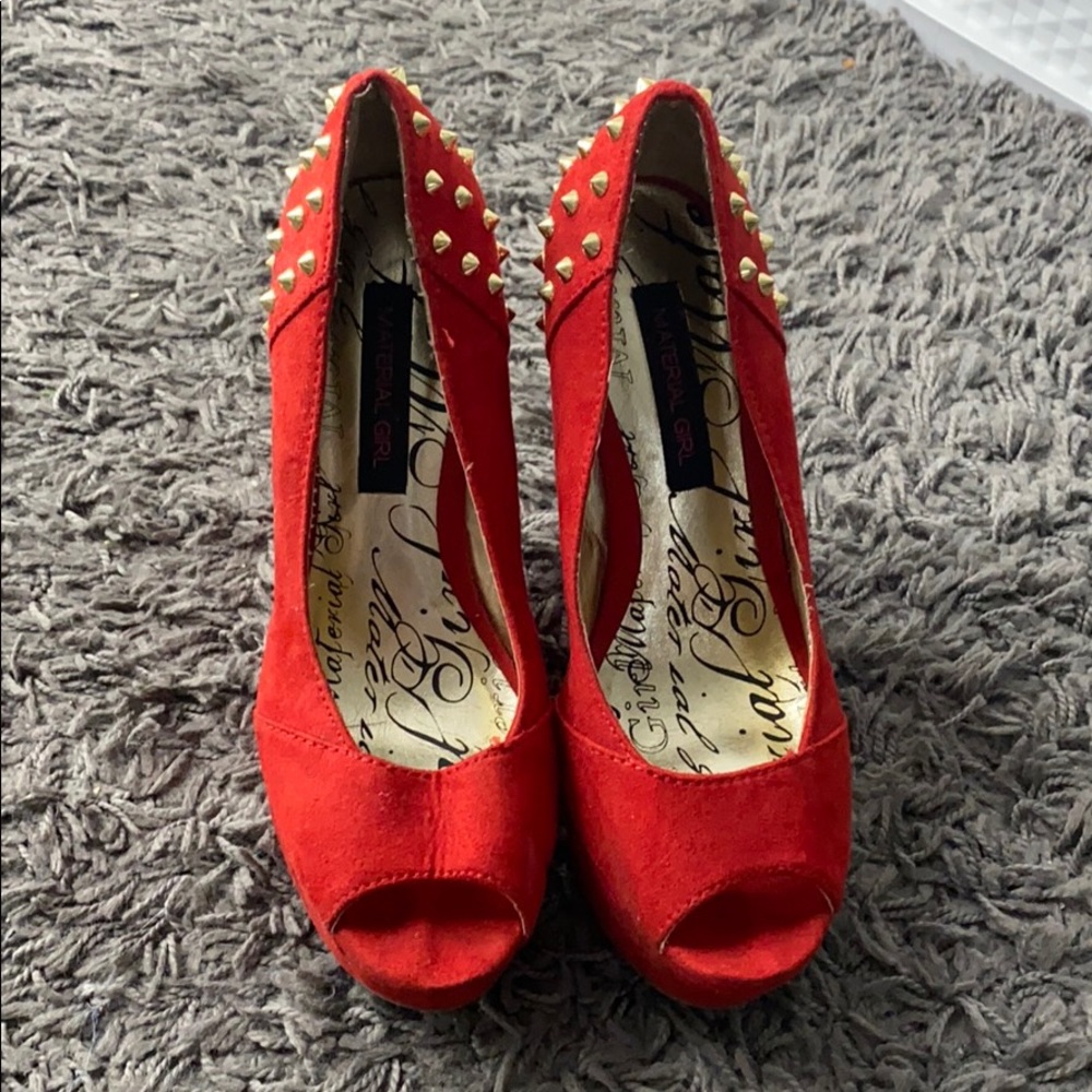 Material girl red platform wedges